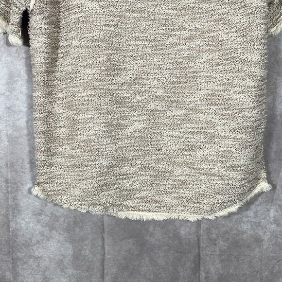 The Limited Cream Textured Tweed Fringe Sweater Shirt | Size Medium - Picture 3 of 11